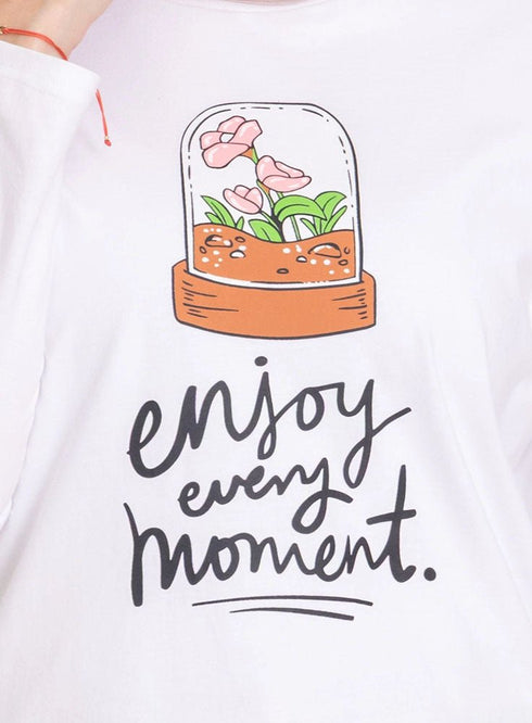 White - Design 35 Printed Long - Sleeve - Khotwh