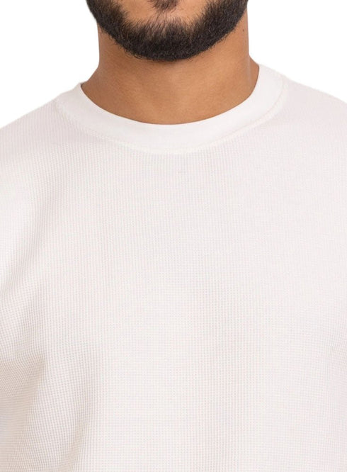 White Design 3932 Knit Round T-Shirt - Khotwh