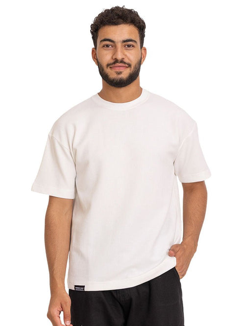 White Design 3932 Knit Round T-Shirt - Khotwh