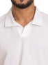 White - Design 4 Jacquard Polo Neck T-Shirt - Khotwh