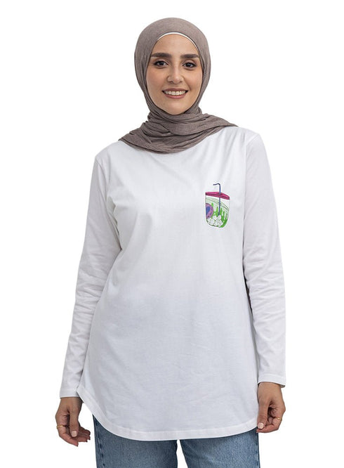 White-Design 4 Printed Long-Sleeve - Khotwh
