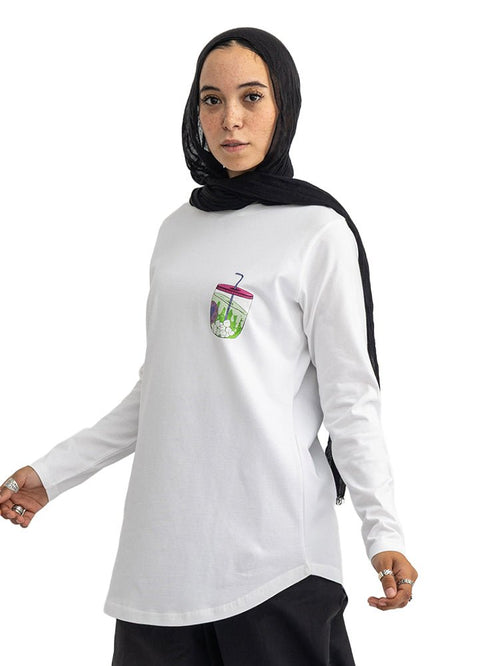White-Design 4 Printed Long-Sleeve - Khotwh