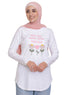 White - Design 40 Printed Long - Sleeve - Khotwh