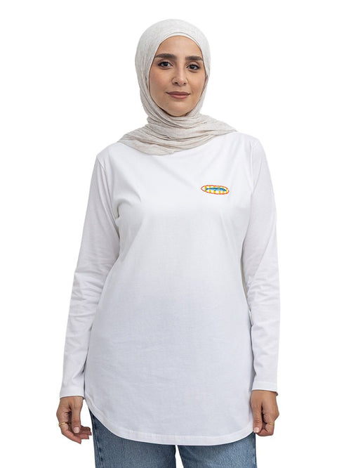 White-Design 5 Printed Long-Sleeve - Khotwh