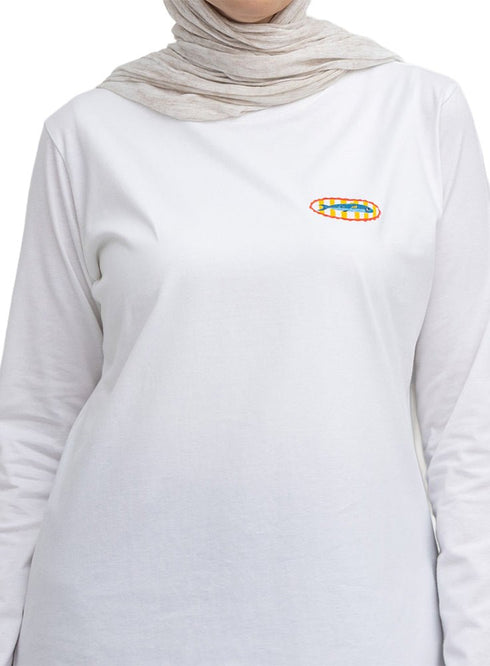 White-Design 5 Printed Long-Sleeve - Khotwh