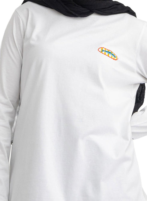 White-Design 5 Printed Long-Sleeve - Khotwh