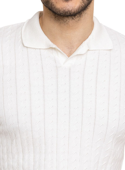 White Design 6 - F - Polo Neck T-Shirt - Khotwh