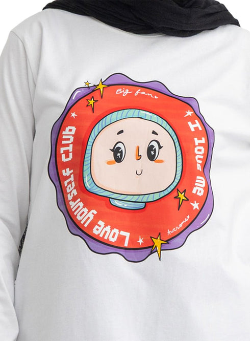 White-Design 7 Printed Long-Sleeve - Khotwh
