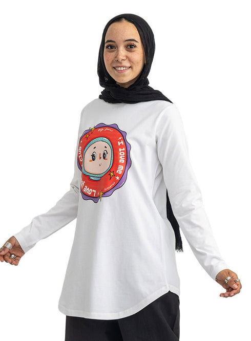 White-Design 7 Printed Long-Sleeve - Khotwh