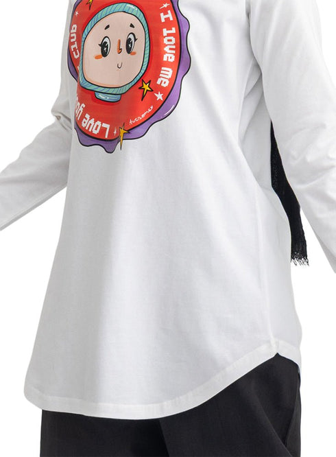 White-Design 7 Printed Long-Sleeve - Khotwh