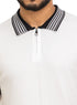 White Design 7506Knit Polo Neck Zipper - T-Shirt - Khotwh