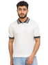 White Design 7506Knit Polo Neck Zipper - T-Shirt - Khotwh