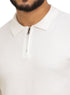 White Design 7527Knit Polo Neck Zipper - T-Shirt - Khotwh