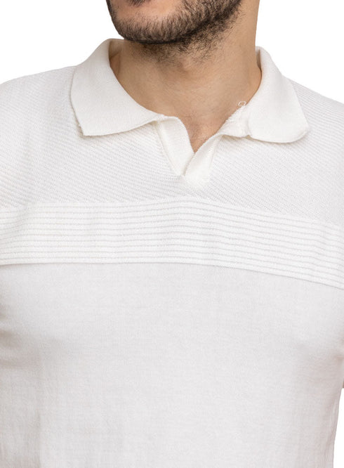 White Design 8 - F - Polo Neck T-Shirt - Khotwh