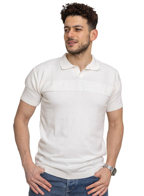 White Design 8 - F - Polo Neck T-Shirt - Khotwh