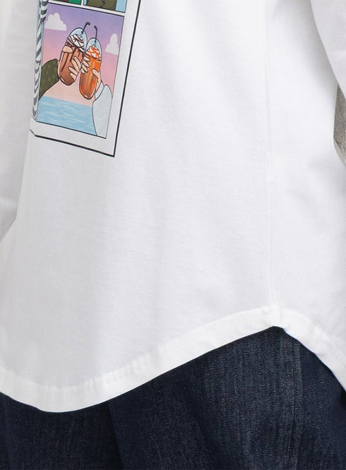 White-Design 8 Printed Long-Sleeve - Khotwh