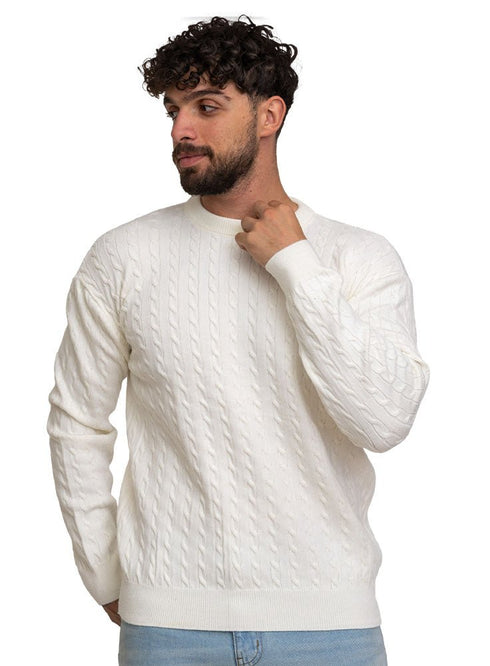 White - Design00164 BS - Round Pullover - Khotwh