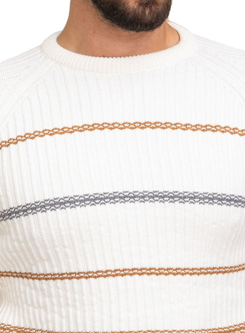 White - Design176 Br - Round Pullover - Khotwh