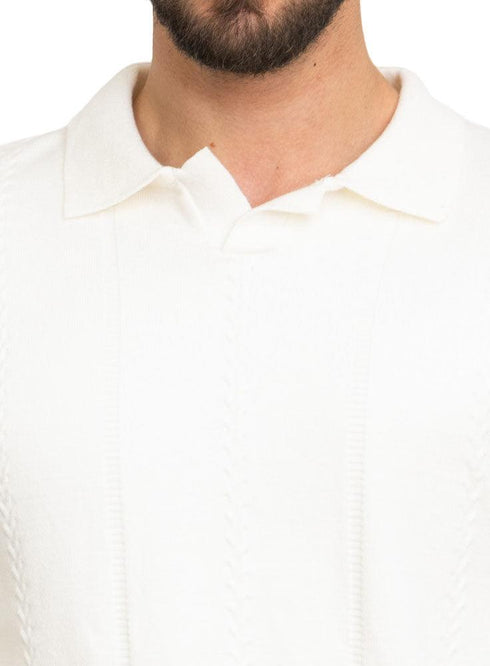 White F - P - Polo Neck Pullover - Khotwh