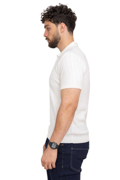 White F - Polo Neck Pullover - Khotwh