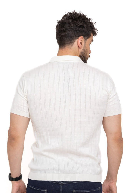 White F - Polo Neck Pullover - Khotwh