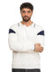 White F - Striped Polo Neck Pullover Design 1 - Khotwh