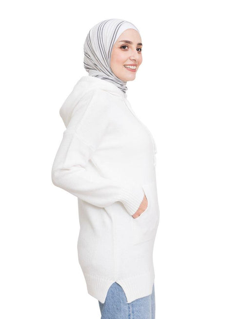 White Hoodie Pullover - Khotwh
