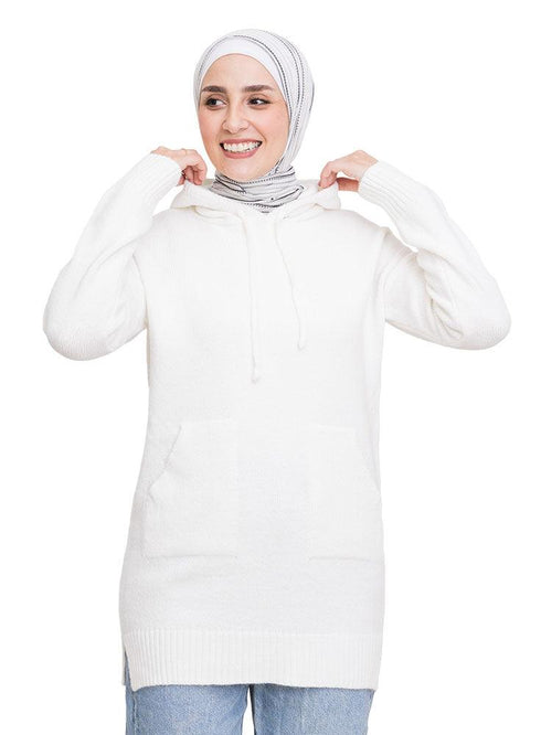 White Hoodie Pullover - Khotwh