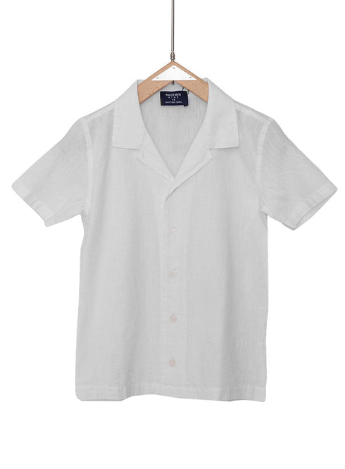 White Kids Linen Shirt - Khotwh
