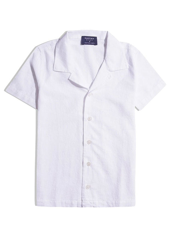 White Kids Linen Shirt - Khotwh