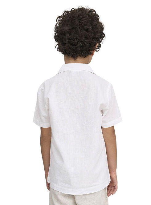 White Kids Linen Shirt - Khotwh