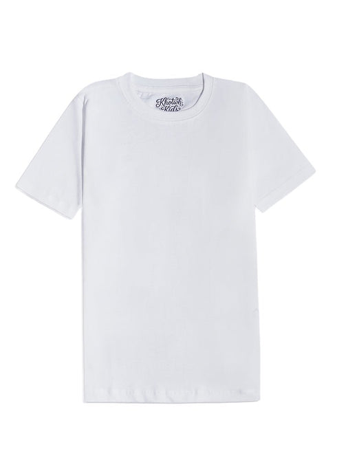 White Kids Round T-Shirt - Khotwh