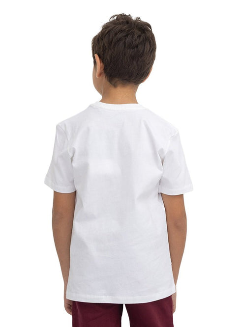 White Kids Round T-Shirt - Khotwh