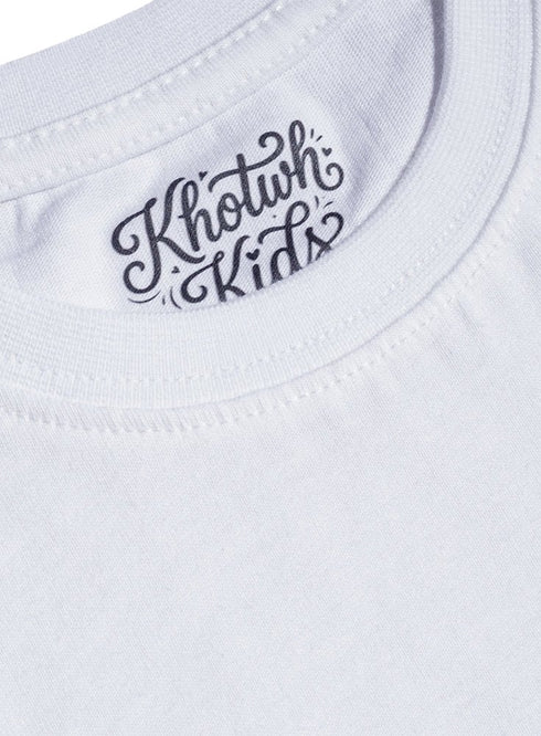 White Kids Round T-Shirt - Khotwh