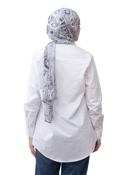 White Long Poplin Shirt - Khotwh
