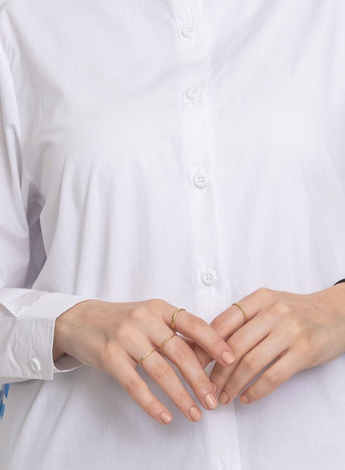 White Long Poplin Shirt - Khotwh