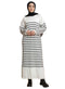 White Long - Striped Dress - Khotwh