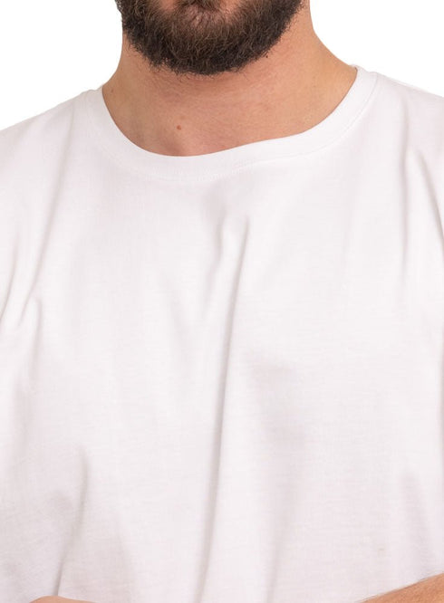 White O.S Round T-Shirt - Khotwh