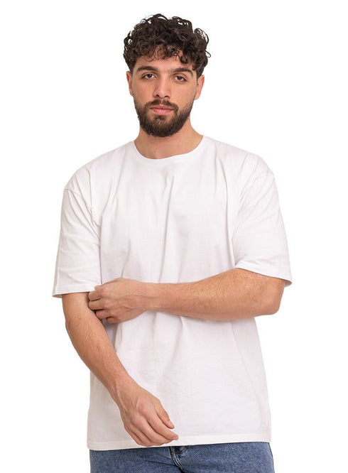 White O.S Round T-Shirt - Khotwh