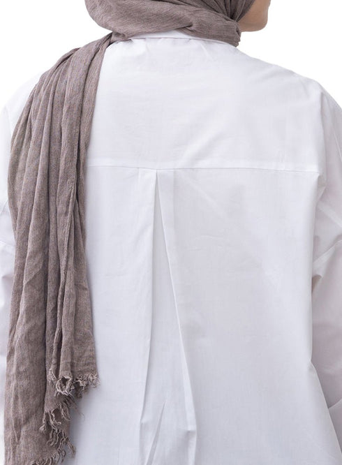 White Over Size Poplin Shirt - Khotwh