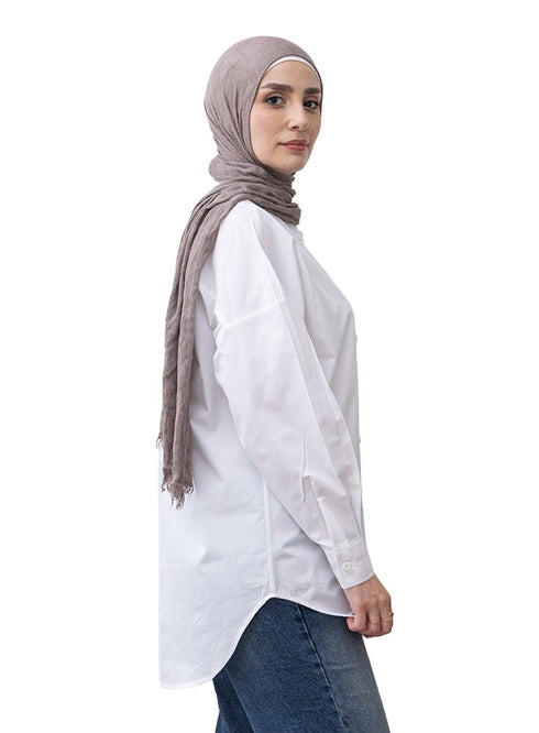 White Over Size Poplin Shirt - Khotwh