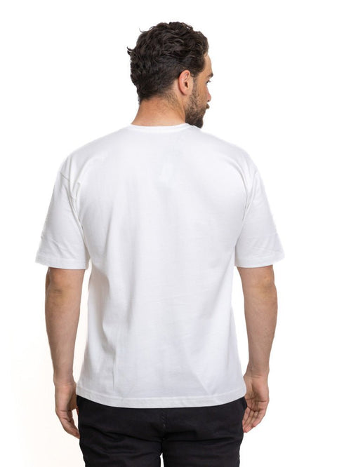 White Over Size Round T-Shirt - Khotwh