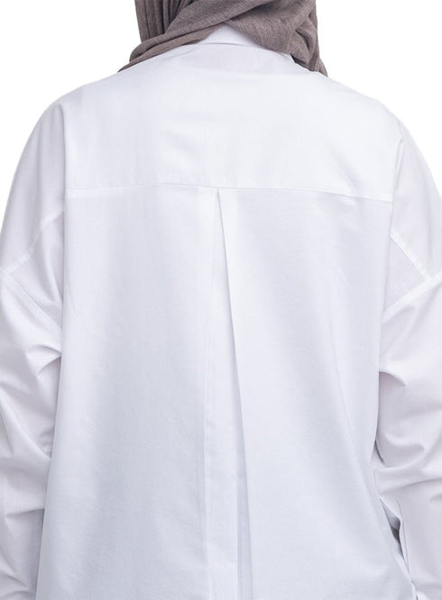 White Oxford Over Size Shirt - Khotwh