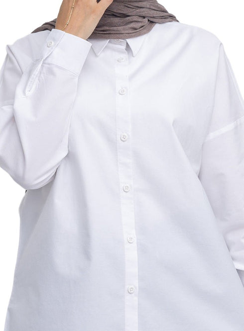 White Oxford Over Size Shirt - Khotwh