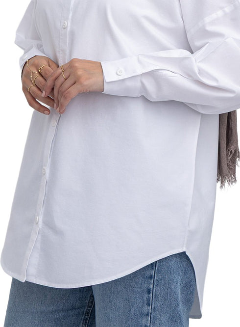 White Oxford Over Size Shirt - Khotwh