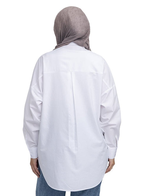 White Oxford Over Size Shirt - Khotwh