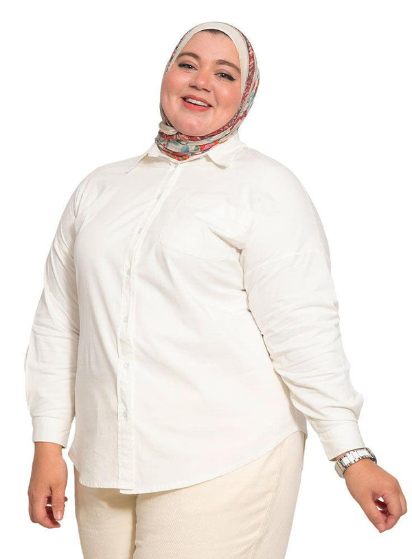 White Plus Size Shirt One Size - Khotwh