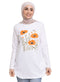 White Printed Long - Sleeve Design 16 - Khotwh