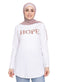 White Printed Long - Sleeve Design 25 - Khotwh
