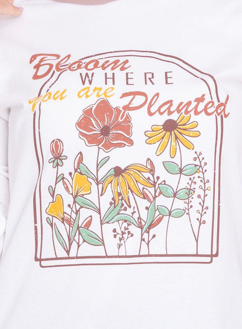 White Printed Long - Sleeve Design 26 - Khotwh